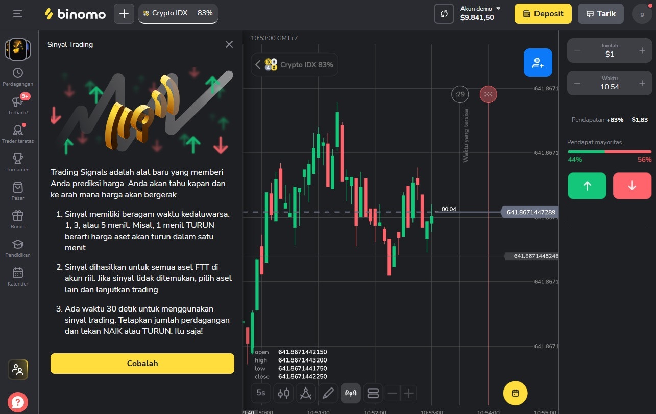 what is demo account in binomo, how to make deposit in binomo